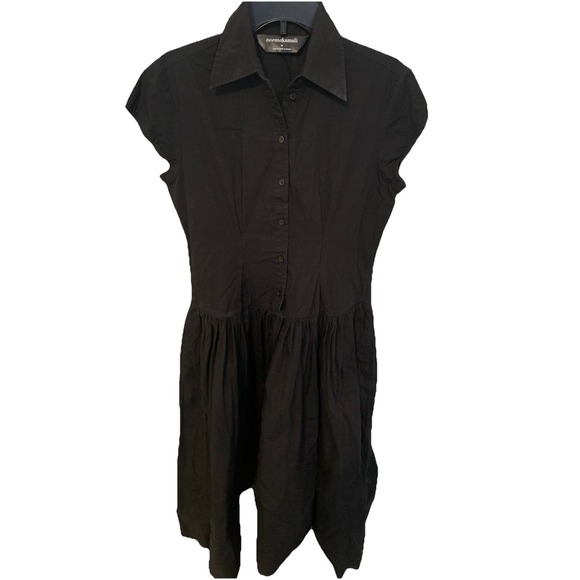 Norma Kamali Dresses & Skirts - Normakamali black dress, size M, cotton, buttons down the front.